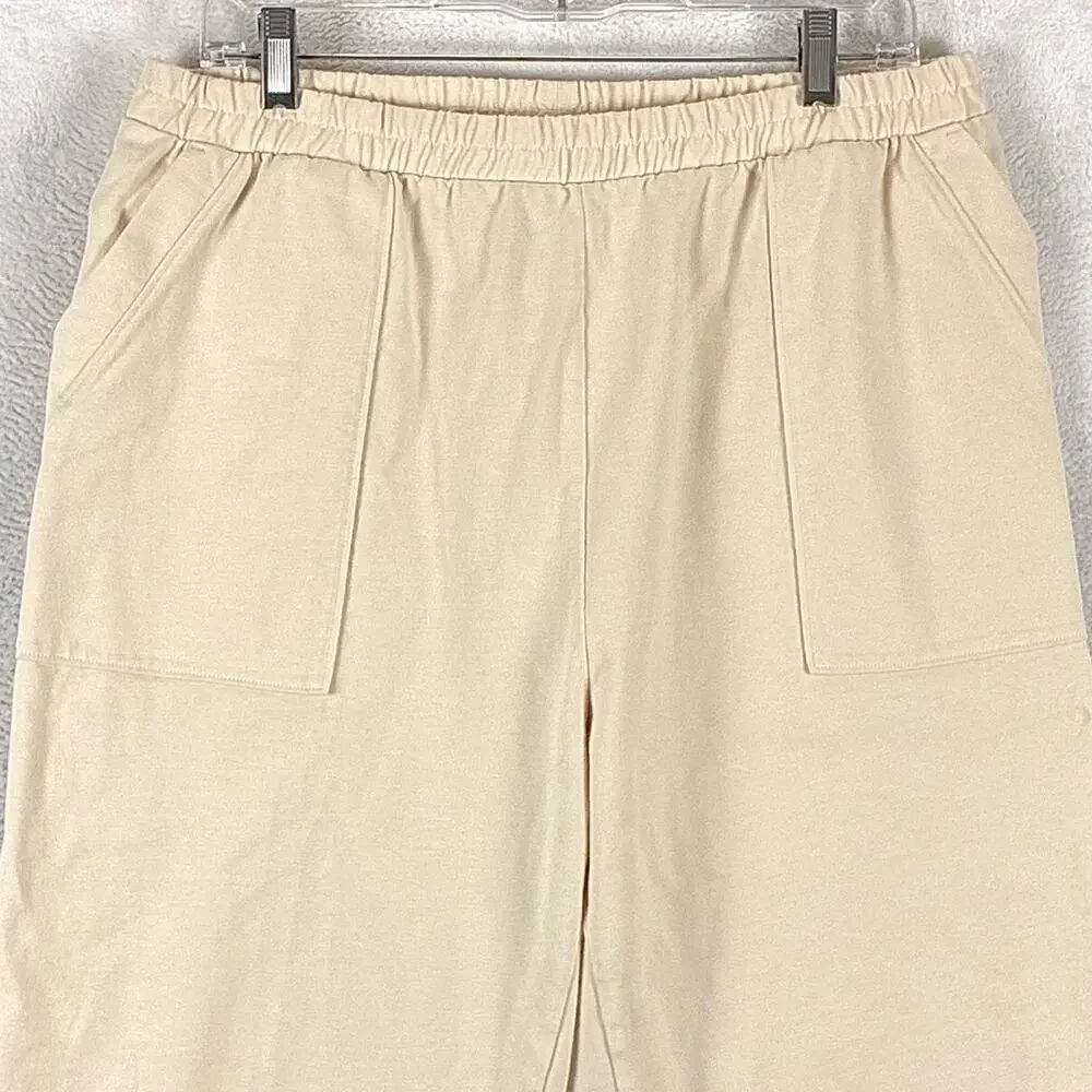 Vuori Pants Womens XL Cream Mackenzie Elastic Waist Preppy Minimalist Yoga Gym
